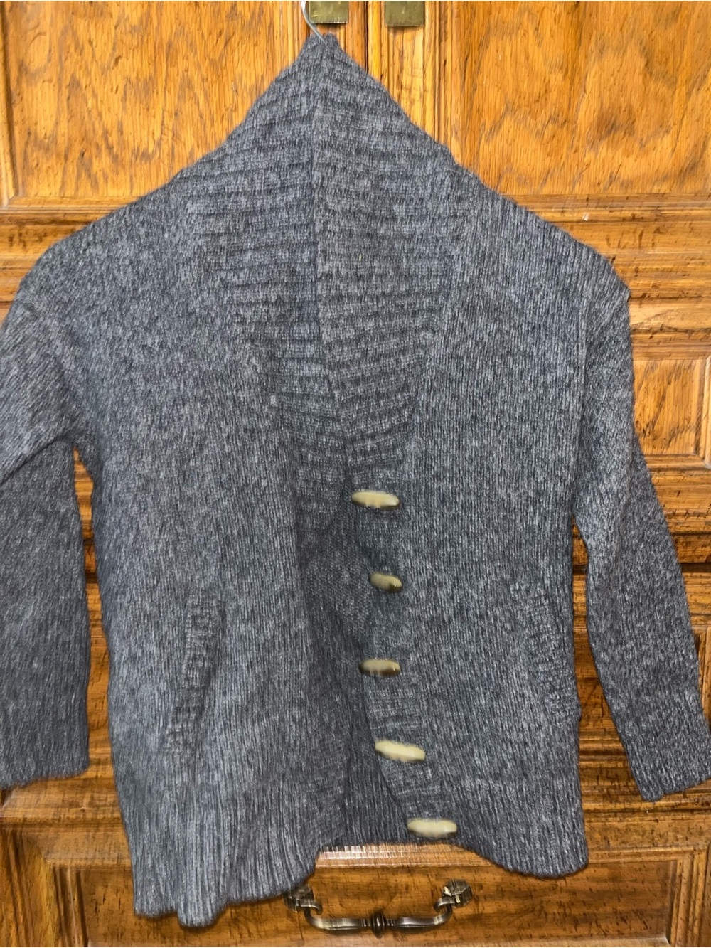 L.L. Bean Charcoal Gray Shawl-Collar Women's Sweater